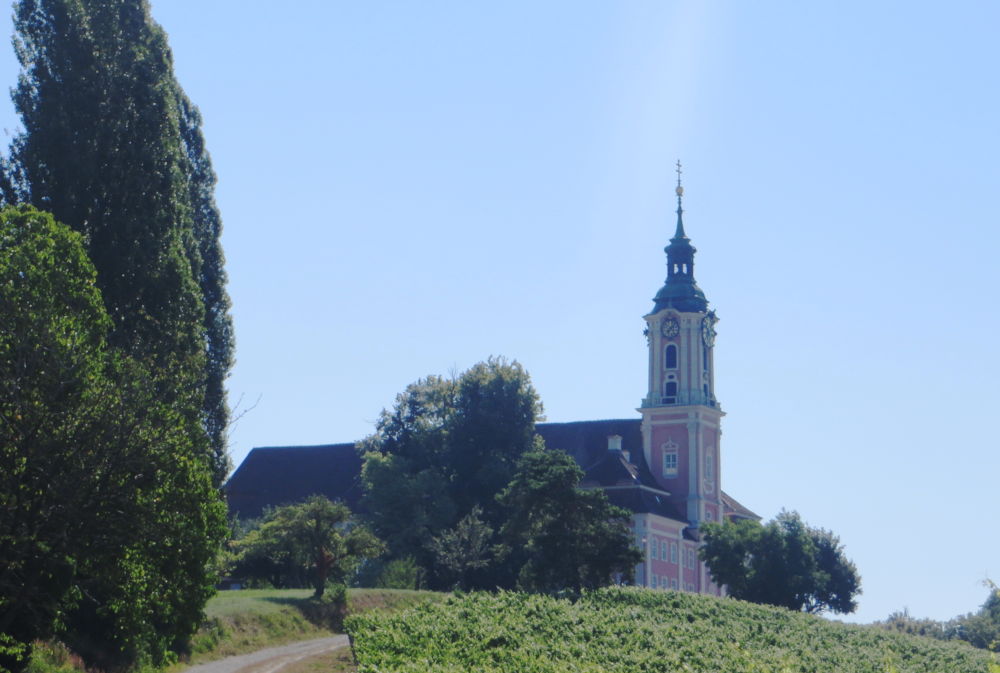 Aufstieg zur Wallfahrtskirche Birnau (27.7.2018; Foto: Meyerbröker)