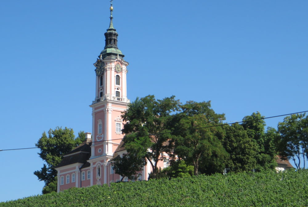 Kloster Birnau in der Landschaft (27.7.2018; Foto: Meyerbröker)