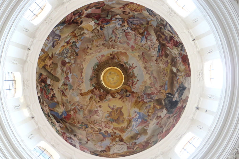 Weingarten: Vierungskuppel der Basilika (28.7.2018; Foto: Meyerbröker)