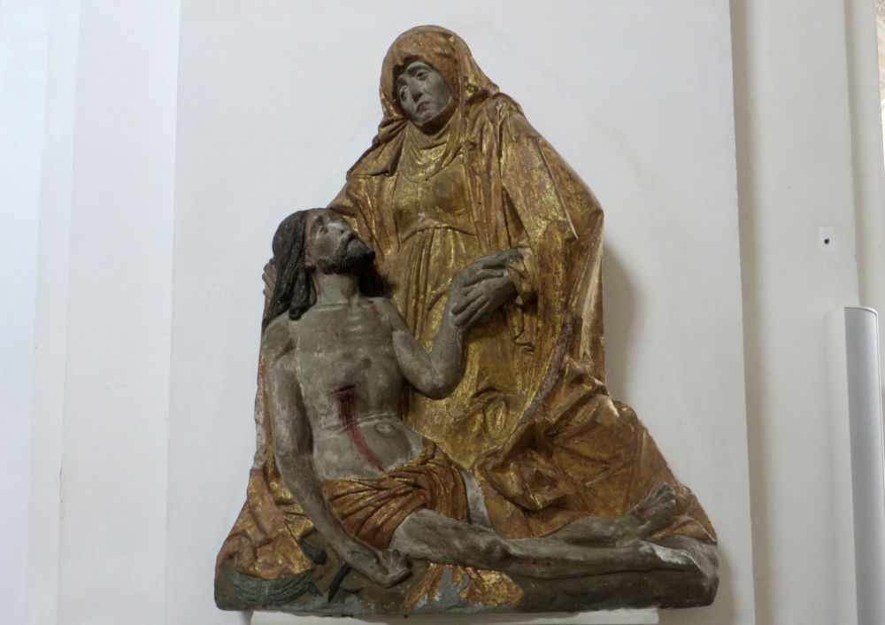 Weingarten: Pietà in der Basilika (28.7.2018; Foto: Meyerbröker)