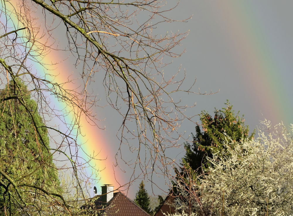 Ein doppelter Regenbogen über Hiltrup (7.3.2019; Foto: Klare)