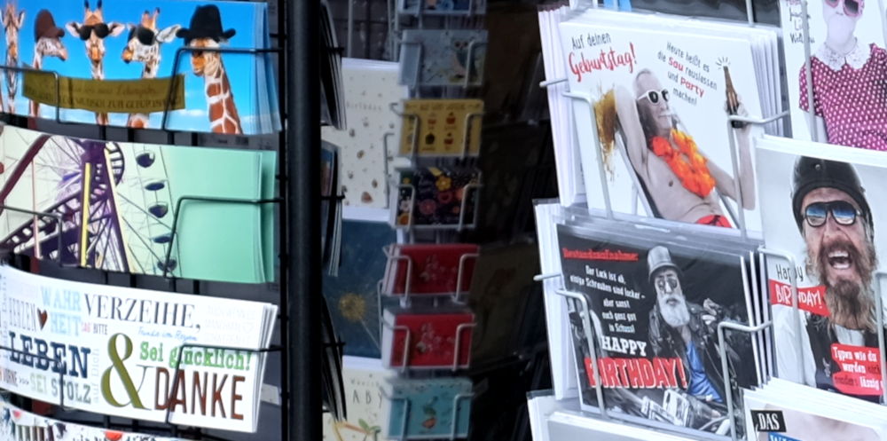 Zeitschriftenstand an der Marktallee (4.5.2019; Foto: Klare)