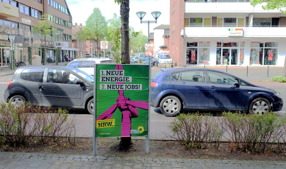 Grüne-Plakat: "Neue Energie" (17.4.2017; Foto: Klare)