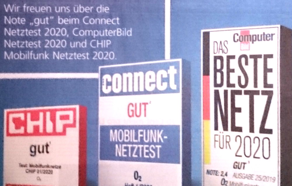 Inserat von O2 in der Süddeutschen Zeitung (5.12.2019, Ausschnitt)