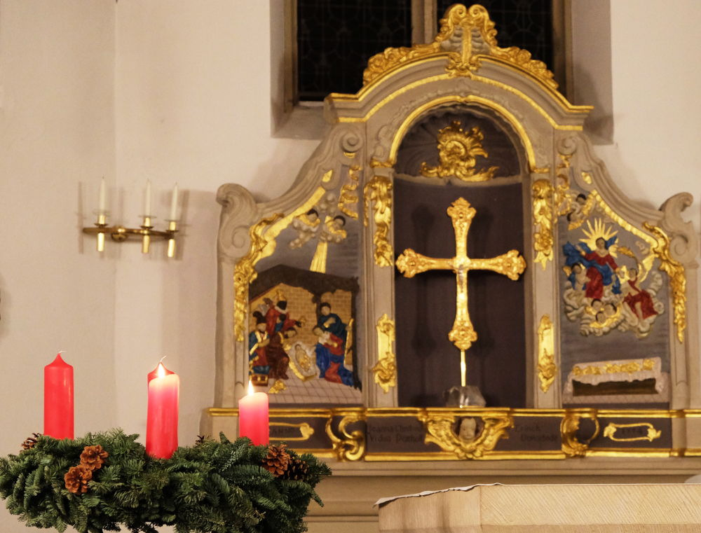 Alt St. Clemens Hiltrup, Altar (13.12.2019; Foto: Klare)