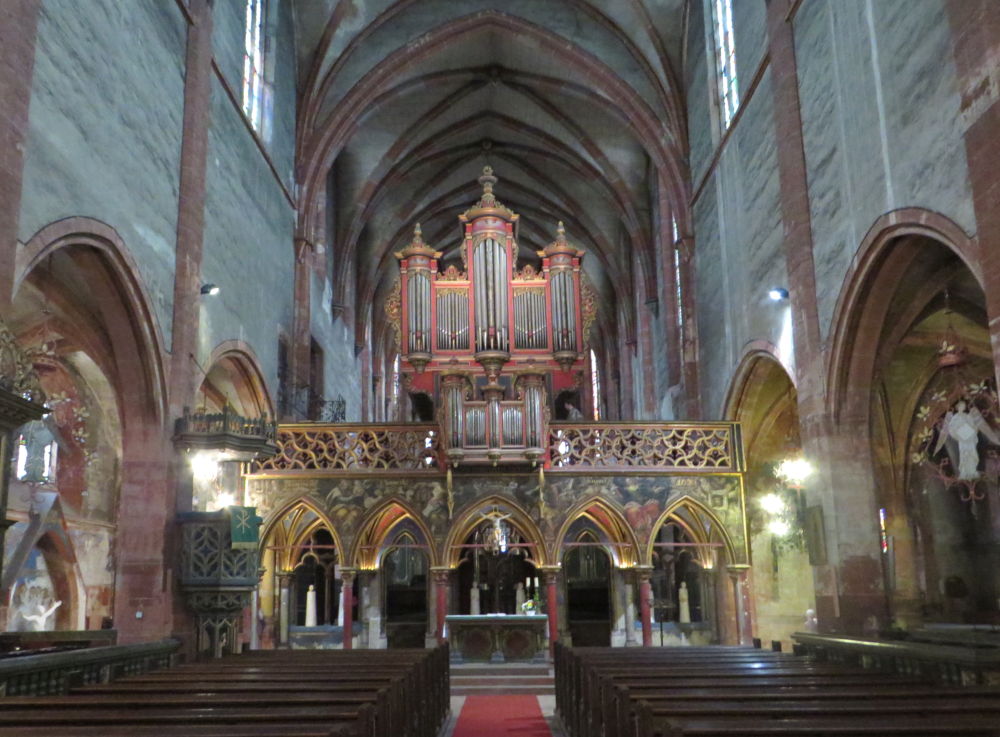 Saint-Pierre-le-Jeune protestant: Lettner mit Silbermann-Orgel (12.7.2019; Foto: Meyerbröker)