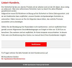Kriminelle Email, getarnt als "Kundenmitteilung" (24.2.2020)