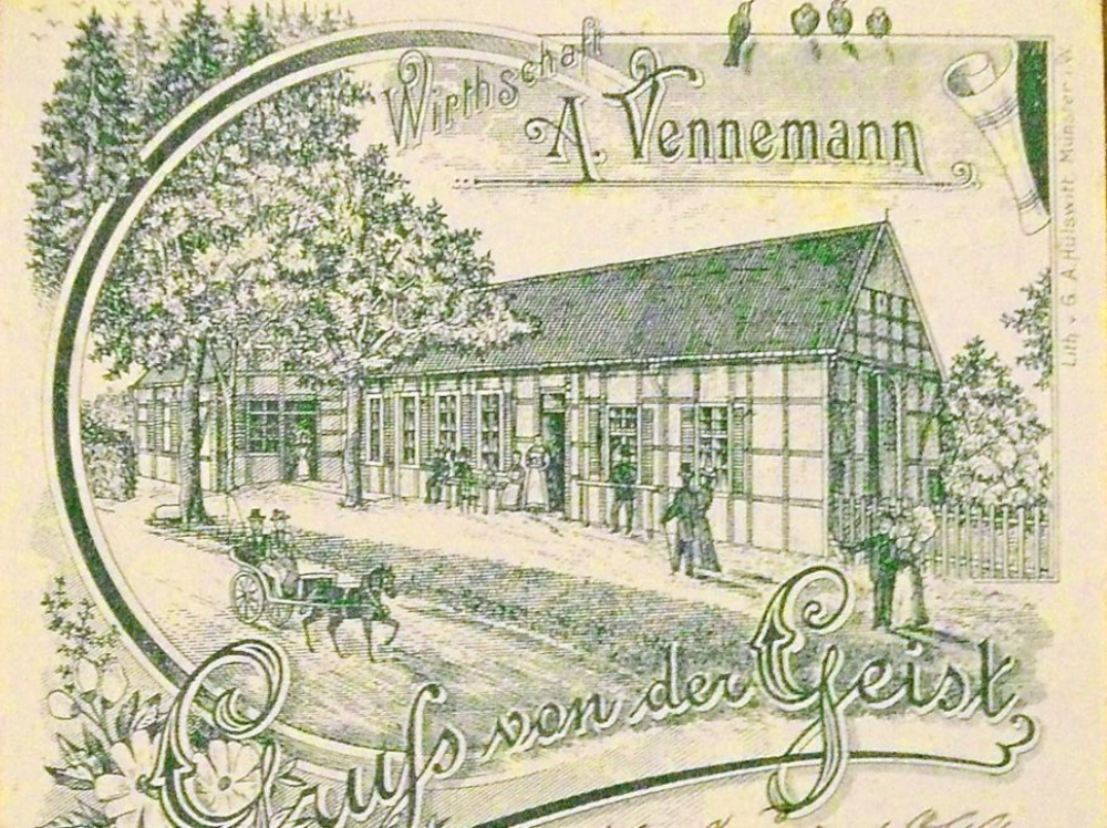 "Gruß von der Geist / Wirthschaft A. Vennemann (historische Postkarte)