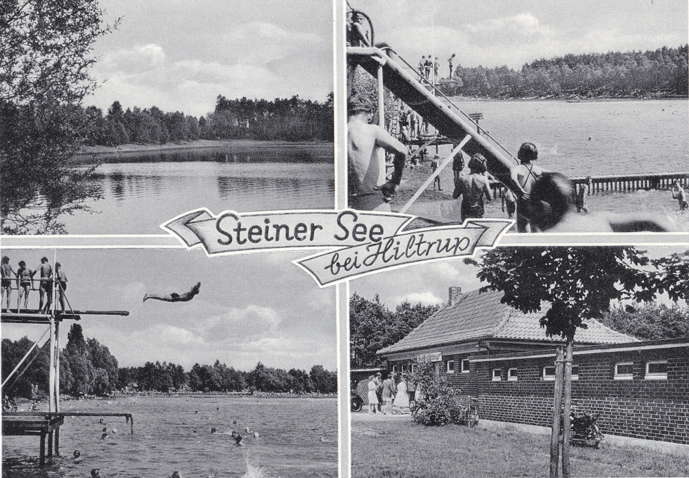 Das Hiltruper "Seebad" (Steiner See, um 1955; historische Postkarte Sammlung Stoffers (Münsterländische Bank - Stadtarchiv) 0115)
