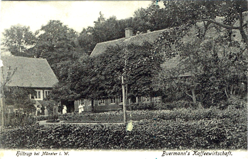 Buermann's Kaffeewirtschaft (Hiltrup 1909; historische Postkarte)