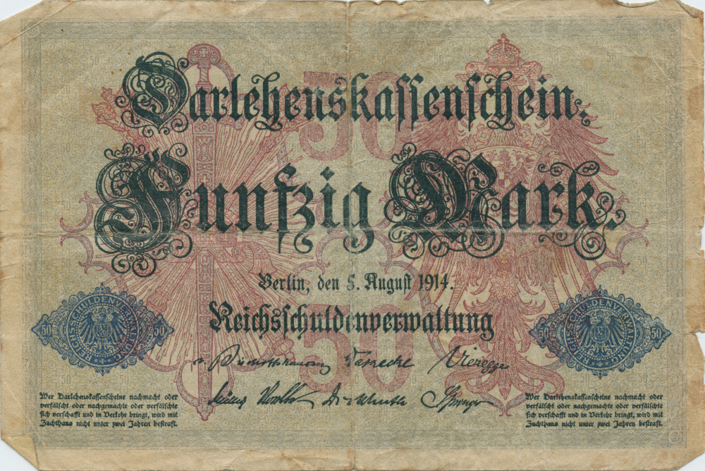 Darlehenskassenschein der Reichsschuldenverwaltung (5.8.1914)
