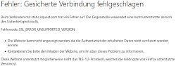 Internetseite der Deutschen Bahn: „Gesicherte Verbindung fehlgeschlagen“ (2.8.2022)