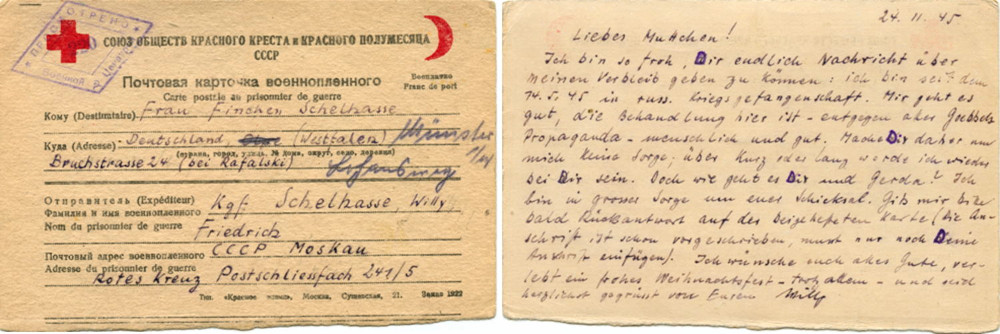 Karte aus russischer Kriegsgefangenschaft (24.11.1945)