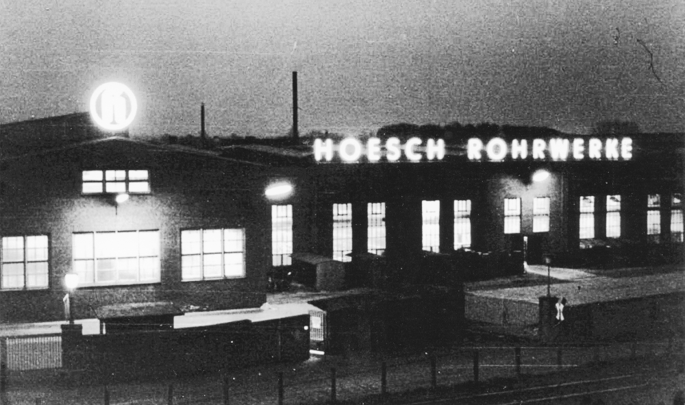 Hoesch Rohrwerke in Hiltrup, Industriestraße, heute: Nobelstraße (um 1960; Foto: Hiltruper Museum)