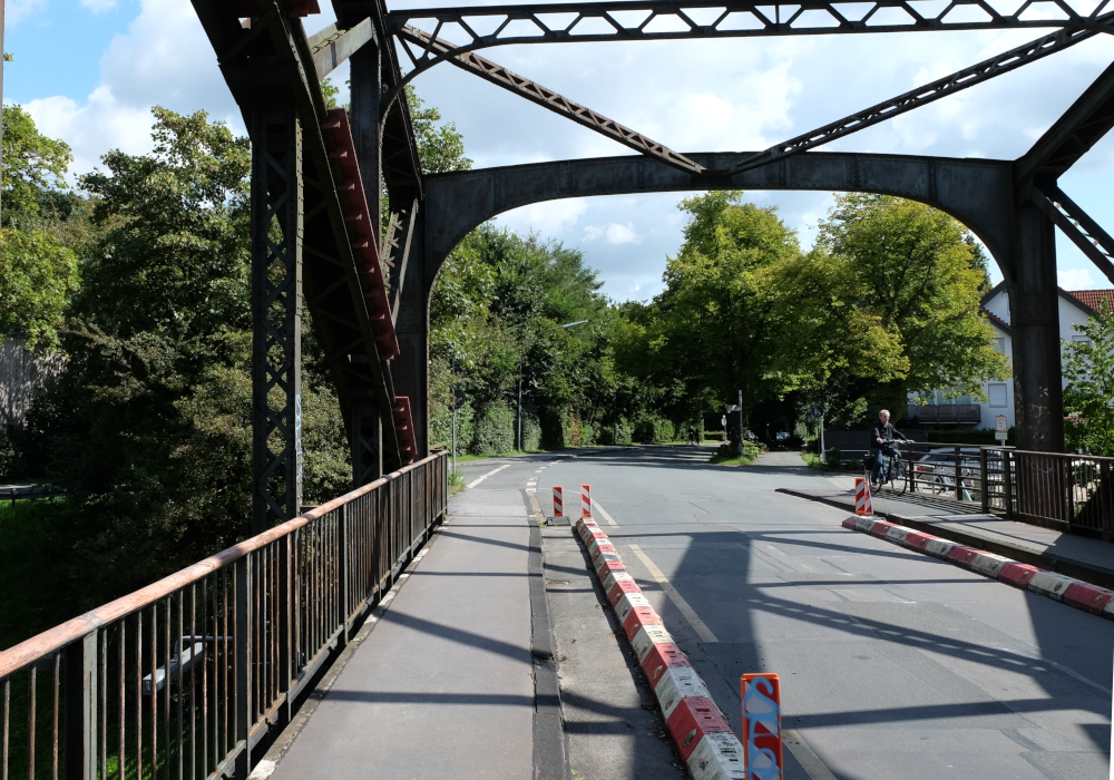 Die Hiltruper Prinz-Brücke im August 2014 (Blick nach Osten, 20.8.2014; Foto: Henning Klare)