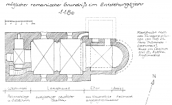 St. Clemens Hiltrup um 1180 (Grundriss-Skizze: Christopher Maaß)