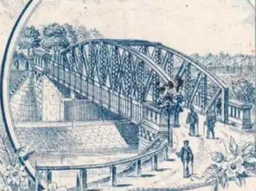Prinzbrücke in Hiltrup, von Osten gesehen (historische Postkarte, 1897)