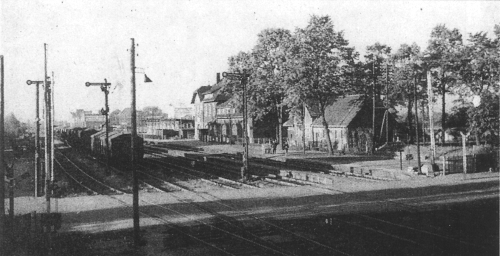 (Güter)Bahnhof HIltrup um 1950: 5 Gleise und ein Industriegleis (historische Postkarte, Hiltruper Museum)