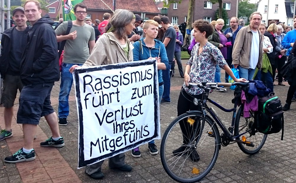 "Rassismus führt zum Verlust Ihres Mitgefühls" (8.8.2017; Foto: Klare)