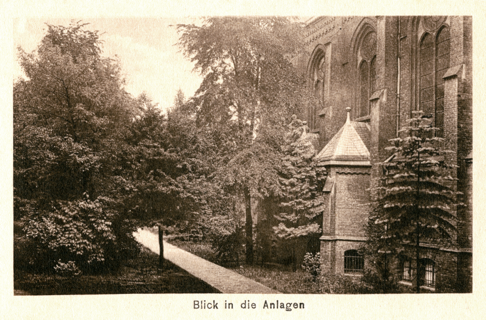 Kloster der „Missionare vom Heiligsten Herzen Jesu“ in Hiltrup: Blick in die Anlagen (Foto um 1925, Hiltruper Museum)