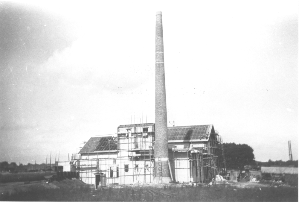 Hiltrup, Baustelle des Kesselhauses der Soda-Fabrik H. Mittrop von Süden gesehen (1908; Foto: Hiltruper Museum)