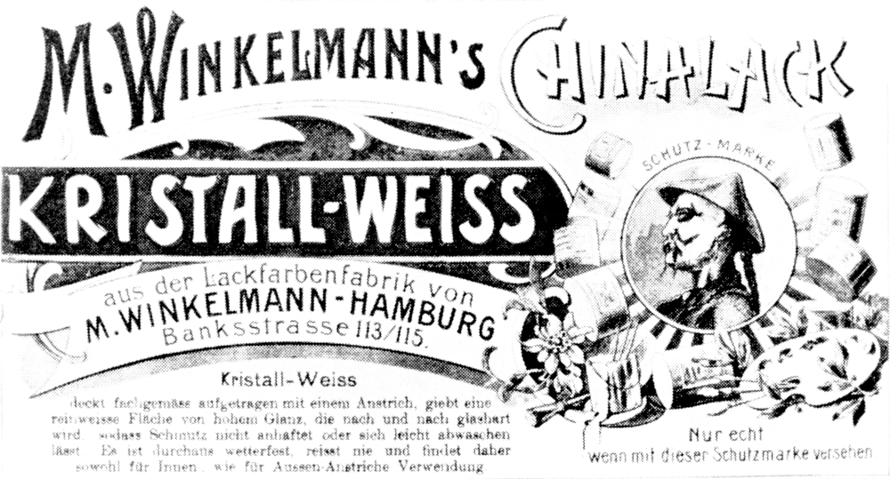M. Winkelmann's Chinalack (Etikett von 1898; Hiltruper Museum)