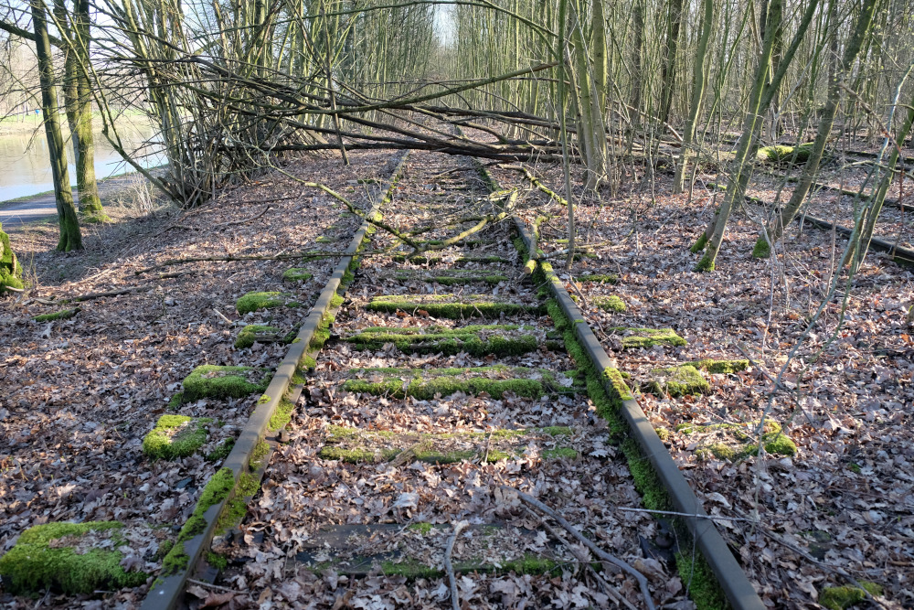 Gleise direkt neben dem Kanal (9.3.2024; Foto: Henning Klare)