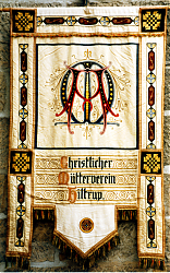 Fahne des Christlichen Müttervereins HIltrup (Foto: vielleicht 1980; Hiltruper Museum)
