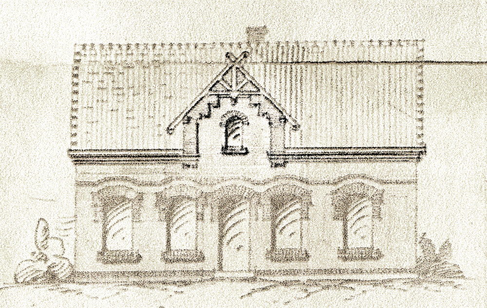 Haus Röwekamp, Hiltrup, Bahnhofstraße 6 (Ansichtszeichnung des Bauantrags von 1904; Hiltruper Museum)