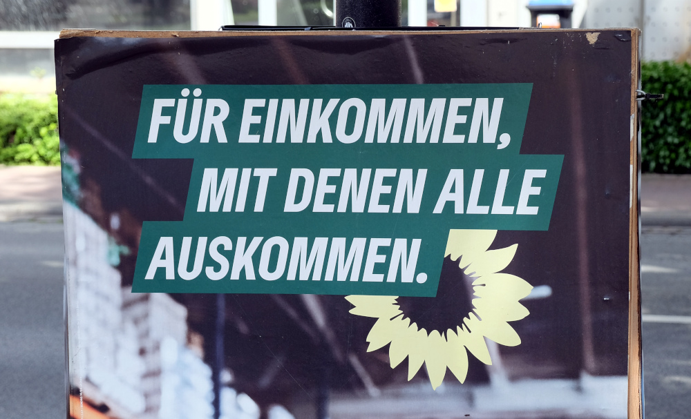 Europa-Wahl-Plakat der Grünen in Hiltrup (9.6.2024; Foto: Henning Klare)