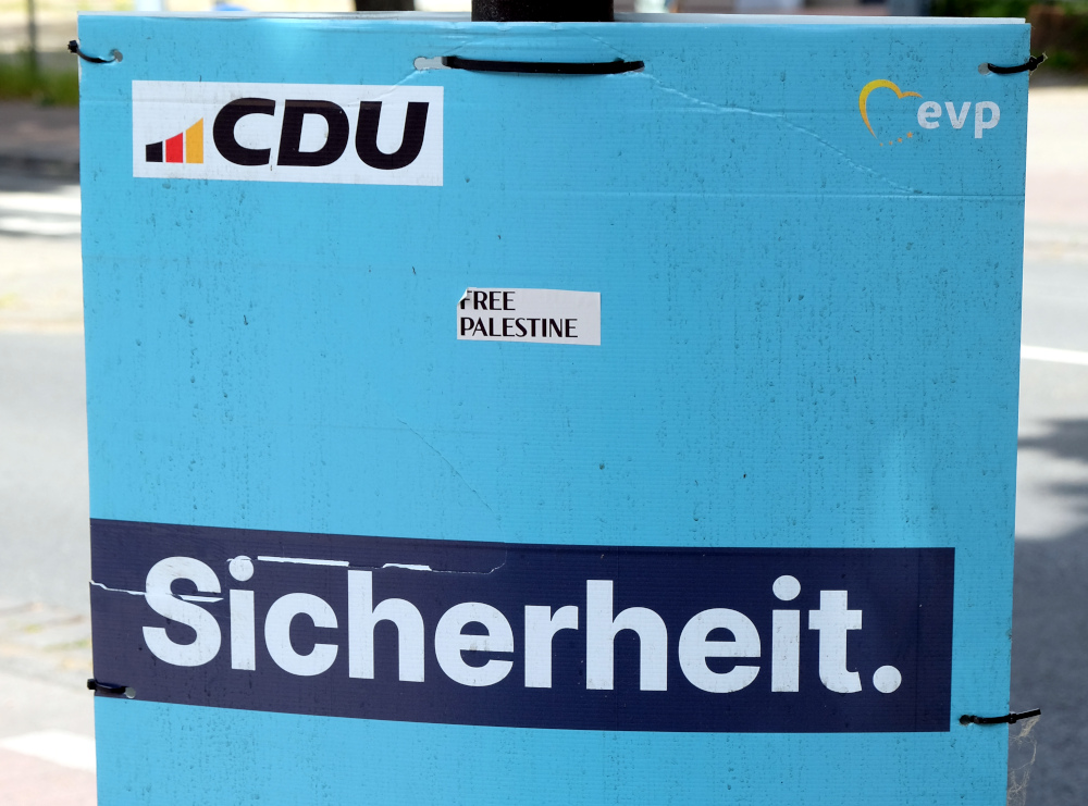Europa-Wahl-Plakat der CDU in Hiltrup (9.6.2024; Foto: Henning Klare)