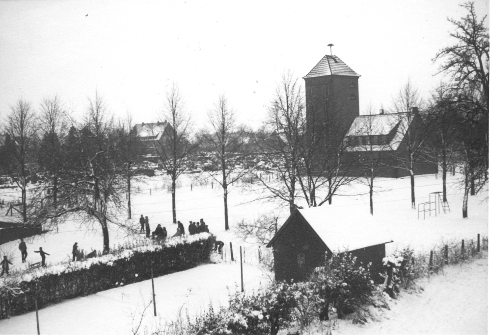 Clemens-Schulplatz und Feuerwehr (um 1965?; Foto: Hiltruper Museum)