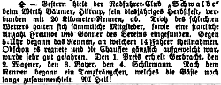 1900: Radfahrer-Club "Schwalbe" feiert sein Herbstfest im Dicken Weib (Münsterischer Anzeiger 15.10.1900, Bearbeitung: Henning Klare)