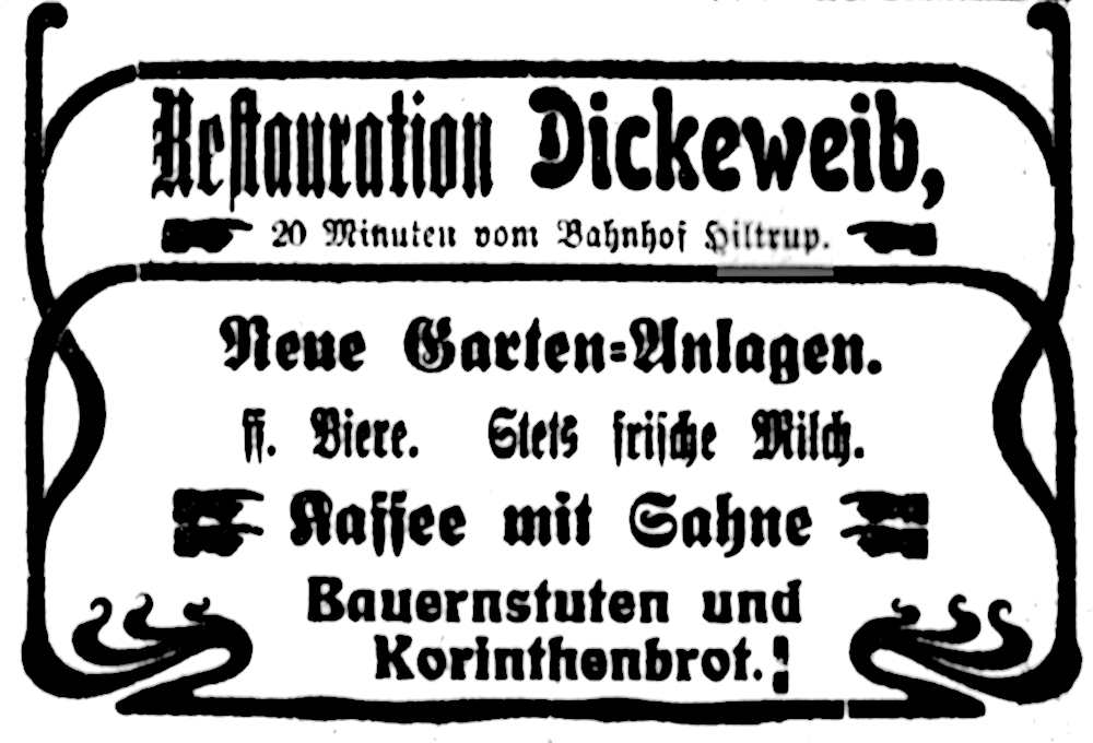 Restauration Dickeweib (Münsterischer Anzeiger 24.6.1906, Bearbeitung: Henning Klare)