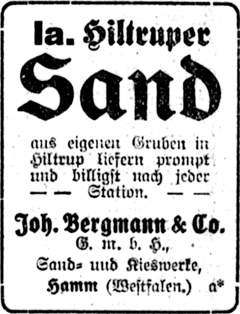 Ia. Hiltruper Sand (Münsterischer Anzeiger 31.7.1917, Bearbeitung: Henning Klare)