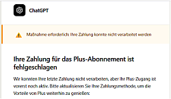 Kriminelle Email, angeblich von chatgpt@openai.com (24.3.2026)