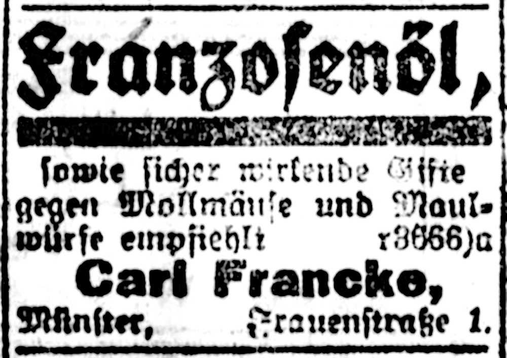 Franzosenöl (Münsterischer Anzeiger 4.4.1920, Bearbeitung: Henning Klare)