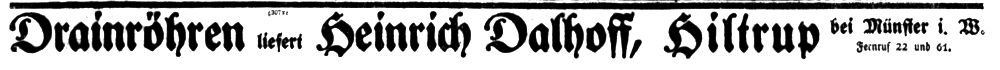 Werbeanzeige der Hiltruper Firma Heinrich Dalhoff (Münsterischer Anzeiger 25.8.1925, Bearbeitung: Henning Klare)