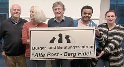 Neue Spitze für die Alte Post: v. l. Peter Weinem (stellvertr. Kassenwart), Birgitt Oeser (Kassenwartin), Wilfried Stein (Vorsitzender), Luciano Janvario De Sales (1. stellvertr. Vorsitzender), Oda Strack-Fühner (2. stellvertr. Vorsitzende)