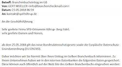 Eine Neuauflage der Branchenbuch-Betrügerei (23.5.2018)