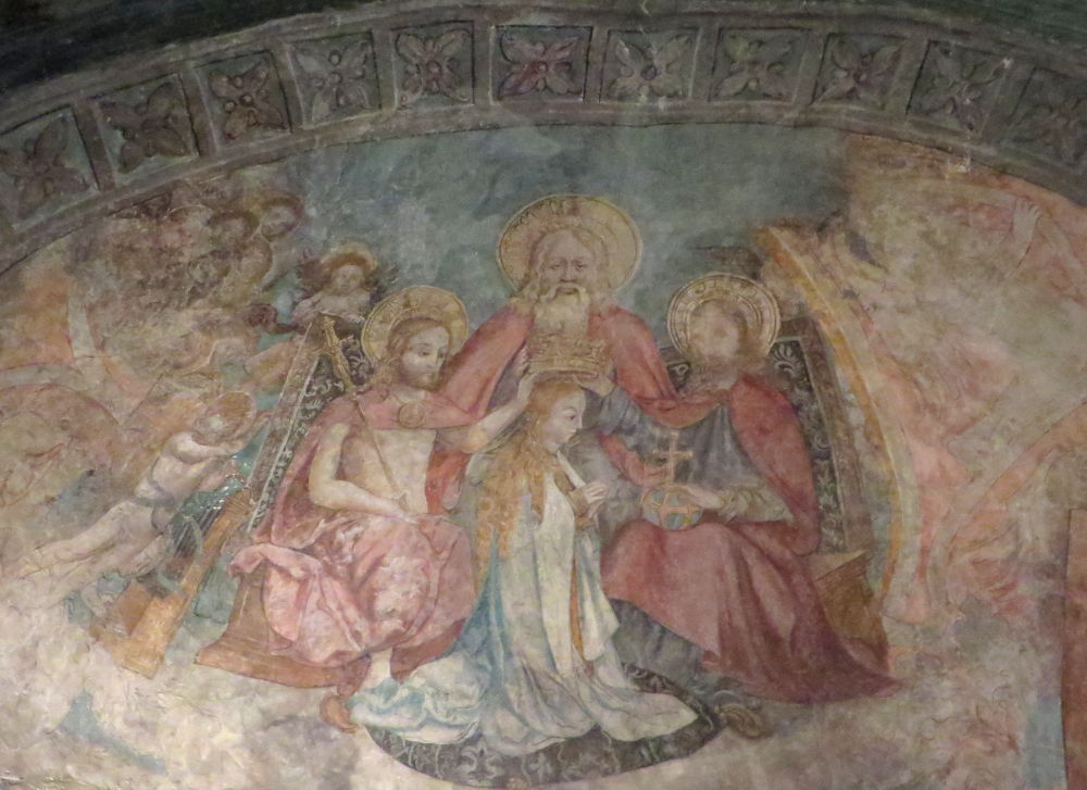 Lindau: Peterskirche, Fresco "Marienkrönung" (22.7.2018; Foto: Meyerbröker)